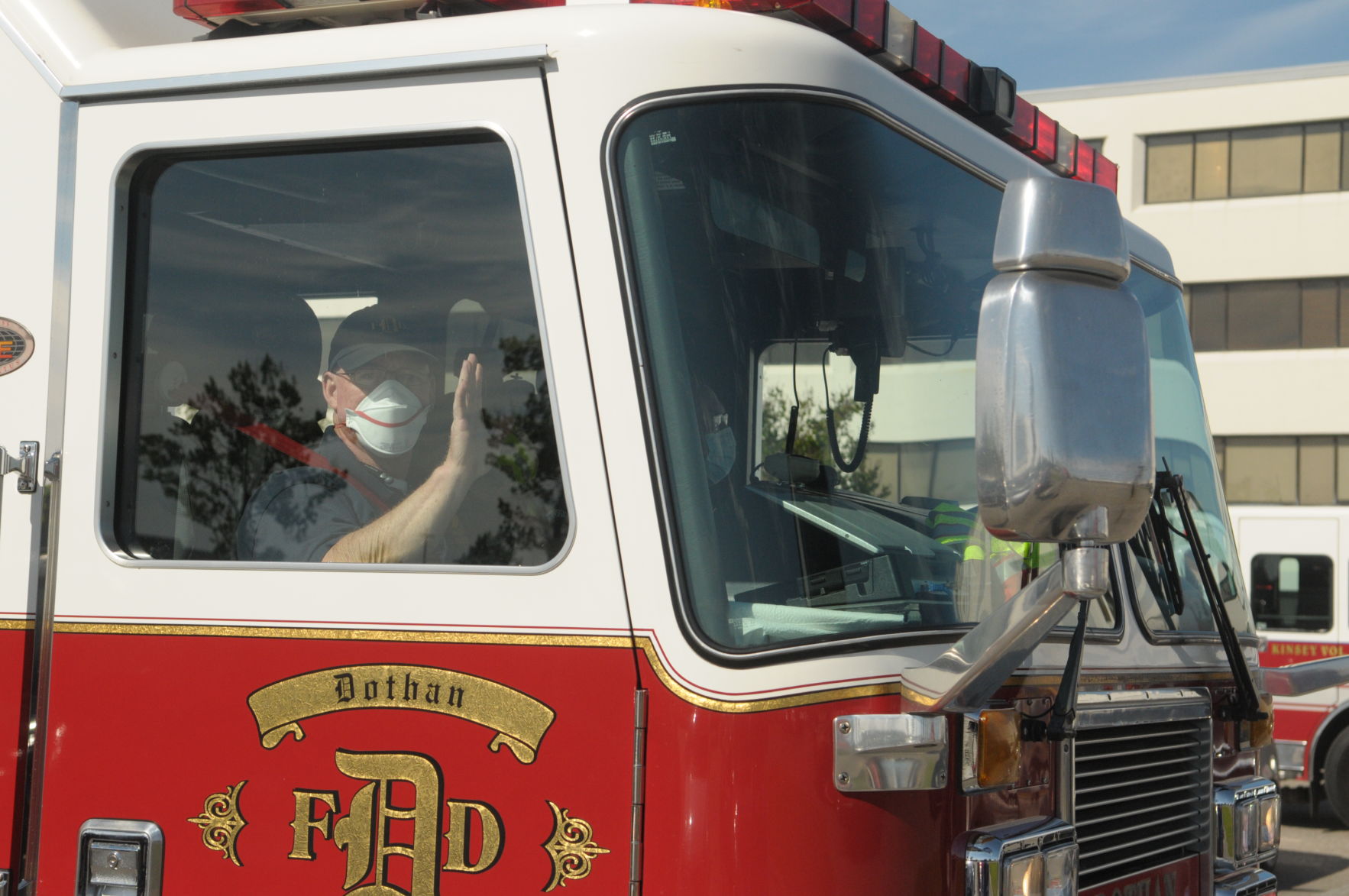 First responders give rolling salute to local health care workers